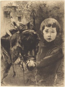Robert Besnard und sein Esel Robert Besnard et son âne, 1888 von Paul Albert Besnard