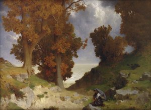Landschaft mit der Figur der Clotho von Paul Alfred de Curzon