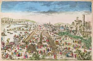 Der Jahrmarkt von Beaucaire und eine Ansicht von Tarascon von Paul André Basset