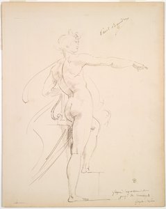 Studie von Apollo für Marsyas (recto), Gesicht im Profil (verso), späte 1860er Jahre