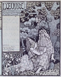 Der Zauberer Merlin und die Fee Vivien im Wald von Broceliande, aus 