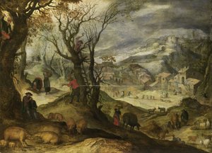 Winterlandschaft von Paul Bril (copy after)
