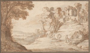 Klassische Landschaft mit einem Brunnen von Paul Bril