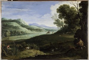 Landschaft mit Jägern