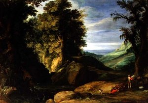 Landschaft mit Reisenden, ca. 1610-15