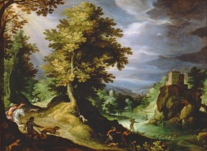 Landschaft mit einer Hirschjagd, 1591