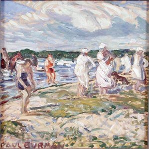 Schwimmer am Strand von Pelgurand von Paul Burman