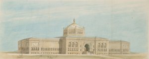 Weltausstellung Kolumbianische Exposition Kunstmuseum, Chicago, Illinois, Perspektive, ca. 1890-1891 von Paul C. Lautrup
