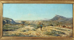 Die Hügel von Allauch Ein Spaziergänger in einer Landschaft der Provence von Paul Camille Guigou