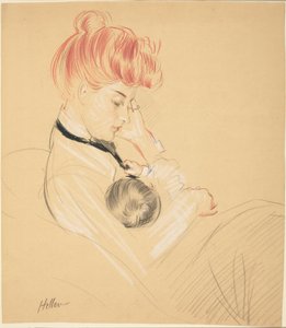 Madame Helleu wiegt Paulette in ihren Armen von Paul Cesar Helleu