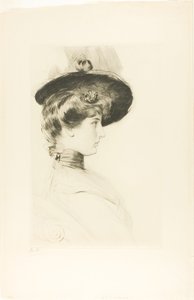 Porträt einer Frau mit Hut (Madame Letellier) von Paul Cesar Helleu