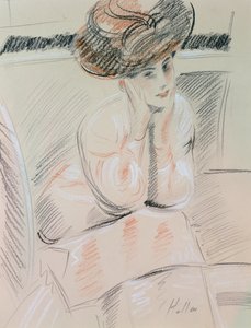 Porträt einer Dame von Paul Cesar Helleu