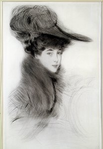 Porträt der Herzogin von Malborough. Zeichnung von Paul Helleu (1859-1927), 20. Jahrhundert. Bayonne, Musee Bonnat von Paul Cesar Helleu
