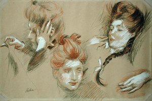 Studie von Frauen von Paul Cesar Helleu