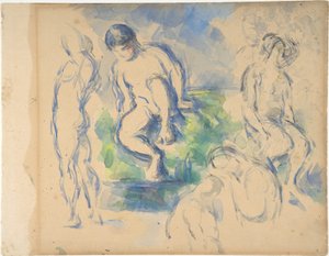Badende (recto); Stillleben (verso)