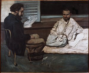 Paul Alexis liest ein Manuskript an Emile Zola von Paul Cézanne