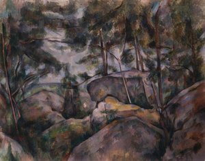 Felsen im Wald von Paul Cézanne