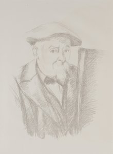 Selbstporträt vor einer Staffelei von Paul Cézanne