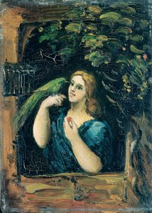 Frau mit einem Papagei (La Femme au perroquet) von Paul Cézanne