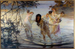 Fröhliche Spiele Junge Frauen im Wasser von Paul Chabas