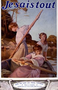 Illustration „Am See“ von Paul Chabas (1869 - 1937). „Ich weiß alles“. von Paul Chabas