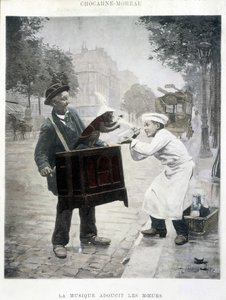 Musik mildert die Sitten, Gemälde von Chocarne-Moreau, ca. 1900 von Paul Charles Chocarne Moreau