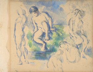 Badende (recto), Stillleben (verso), ca. 1890 (recto) - 1900 (verso) von Paul Cézanne