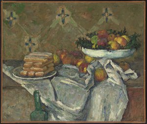 Compotier et assiette de biscuits, ca. 1877 von Paul Cézanne