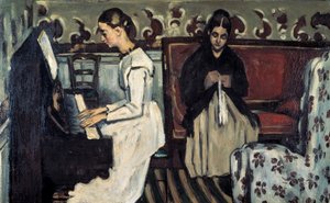 Mädchen am Klavier Ouvertüre zu Tannhäuser, c1868 von Paul Cézanne