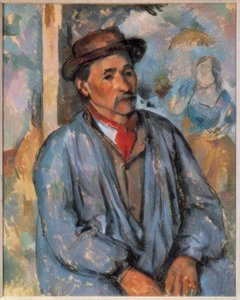 Mann in einer blauen Bluse
