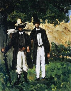 Marion und Valabregue posieren für ein Bild, 1866 von Paul Cézanne