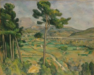 Mont Sainte-Victoire und das Viadukt des Arc Flusstals von Paul Cézanne