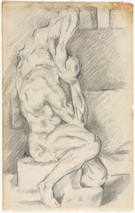 Skizze einer anatomischen Skulptur recto Skizze von Madame Cézanne verso, 1881-1884