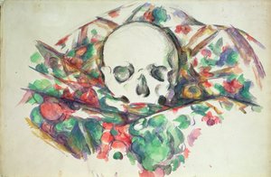 Schädel auf Draperie