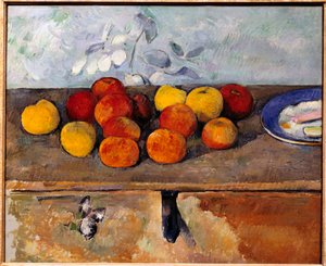 Stillleben mit Äpfeln und Keksen von Paul Cézanne
