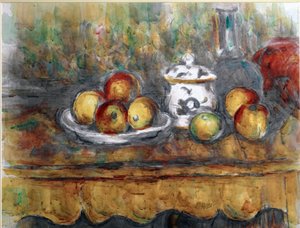 Stillleben mit blauer Flasche von Paul Cézanne