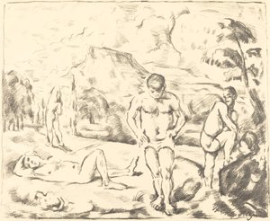 Die Badenden, große Platte, 1896-1897 von Paul Cézanne