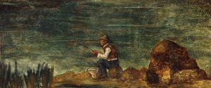 Der Fischer auf dem Felsen von Paul Cézanne