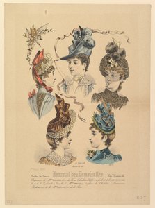 Damenhüte, Nr. 4671, aus dem Journal des Demoiselles von Paul Deferneville