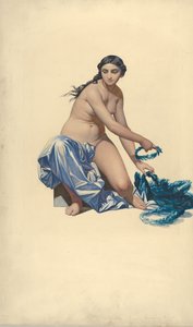 Studie für eine Figur des Ruhms, aus dem Hémicycle des Beaux-Arts, École des Beaux-Arts, um 1837-41 von Paul Delaroche