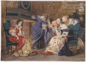 Frauen in einem Innenraum von Paul Delaroche