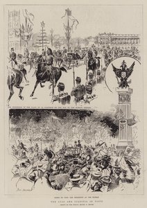 Der Zar und die Zarin in Paris (Gravur) von Paul Destez
