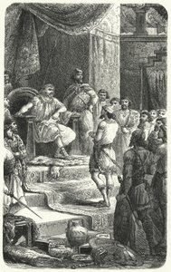 König David empfängt Gesandte von König Hiram von Tyrus von Paul Dominique Philippoteaux
