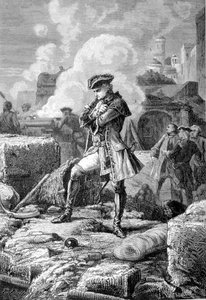 Thomas Arthur Lally, Baron de Tollendal während der Belagerung von Pondichery 1760 - Gravur von Paul Philipotteaux (1846-1923) von Paul Dominique Philippoteaux