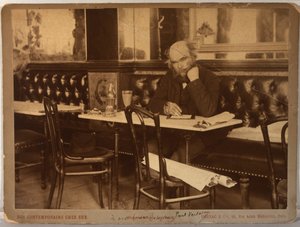Paul Verlaine im Café François 1er in Paris, 1892 von Paul Dornac