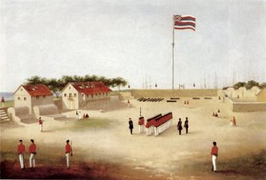 Ansicht des Forts von Honolulu, um 1853 von Paul Emmert