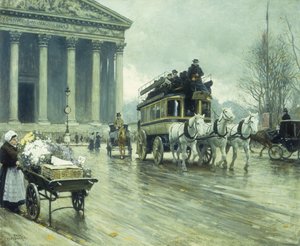Der Boulevard an der Madeleine, Paris von Paul Fischer