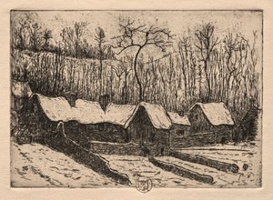 Sechs Radierungen: Die strohgedeckte Bäckerei, Auvers