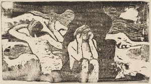 An den schwarzen Felsen Aux roches noires, in oder nach 1895 von Paul Gauguin