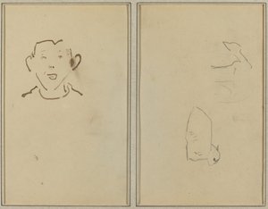 Jungengesicht; Zwei Schafe [verso] von Paul Gauguin